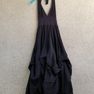 Halter Backless Gathered Dress